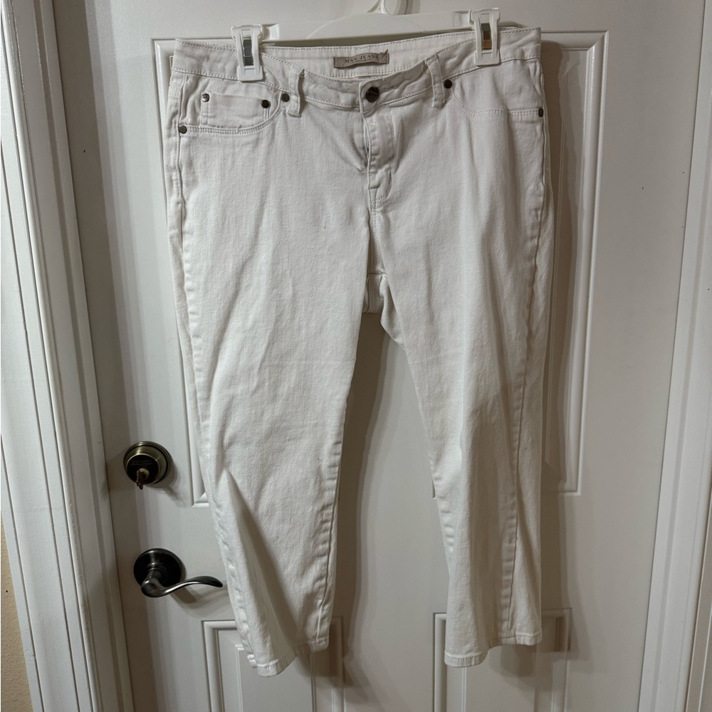 Max Jeans Women's Cropped White Capri Jeans